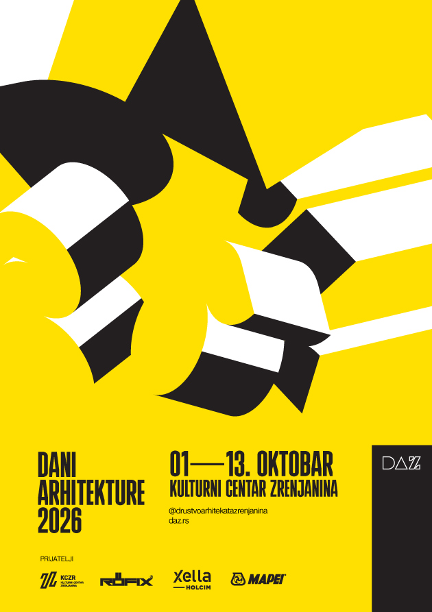 Дани архитектуре у Зрењанину од 1. до 13. октобра 1 Dani arhitekture 2026 Promo A5 program 01 PREVIEW